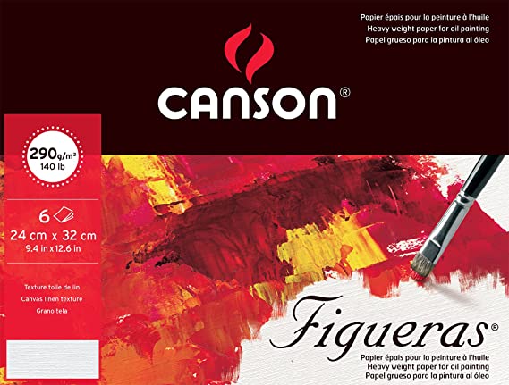 Canson Fine Arts Folder 24 x 32 cm Natural White Canvas Grain 290 GSM Figueras Drawing Paper (6 Sheets)