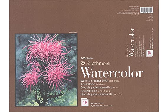 STRATHMORE 400 SERIES WATERCOLOUR BLOCKS 300GSM 15 sheets (30.5 x 40.6 cm)