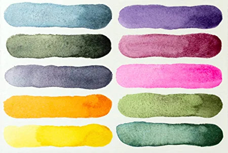 Daniel Smith 285610223 Watercolor Tubes, Azo Yellow, Aussie Red Gold, Opera Pink, Quinacridone Magenta, Imperial Purple, Moonglow, Lunar Blue, Cascade Green, Green Apatite, Undersea Green, 5 ml