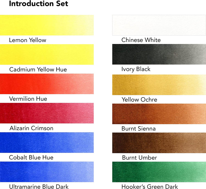 Daler-Rowney Aquafine Watercolour Introduction Set (12 x 8ml Tubes)