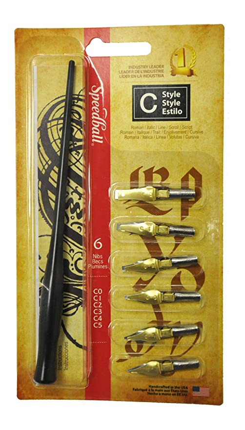 Speedball Art Products C Style Lettering Pen Set, Black