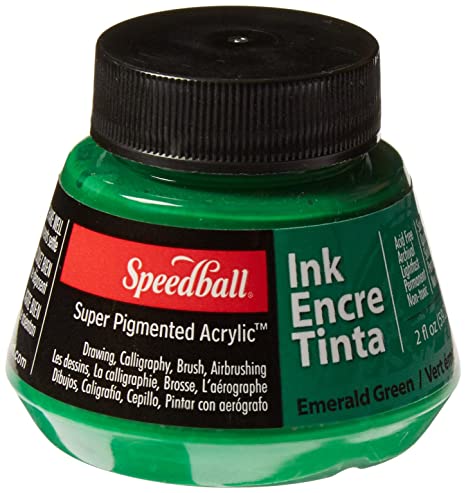 Speedball 2-Ounce Super Pigmented Acrylic Ink, Green 3153