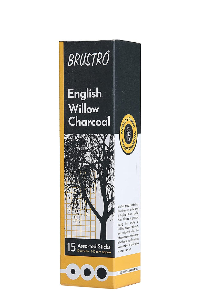 Brustro English Willow Charcoal Assorted 15 Sticks