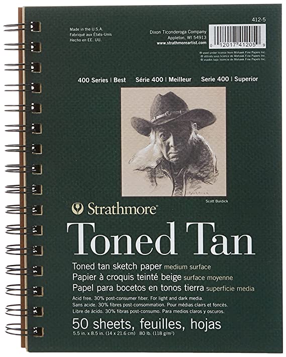 STRATHMORE 400 TONED TAN PAD 118GSM 50 sheets (5.5"x8.5")