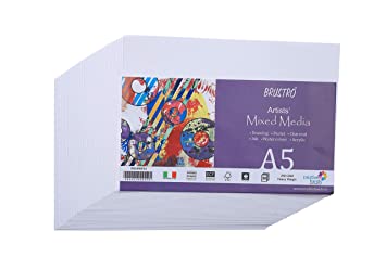 Brustro Artists Mixed Media Paper A5, 250 gsm, 36 Sheets (Pack of 2)