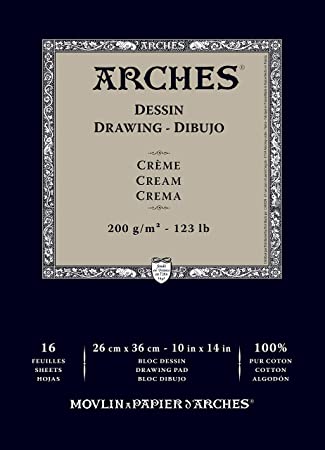 Arches Drawing 200 GSM Cold Pressed Cream 26 x 36 cm Paper Pad, 16 Sheets