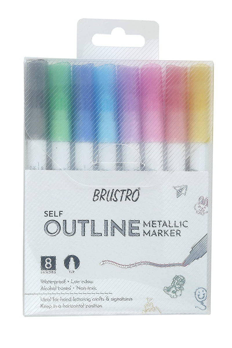 Metallic Outline Marker - Set of 8