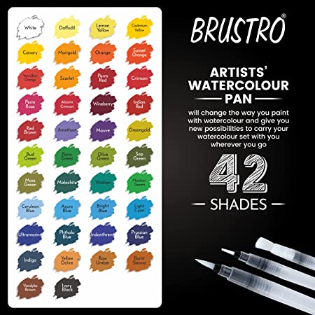 Brustro Artists ’ Watercolour Pan (Set of 42 Colours)