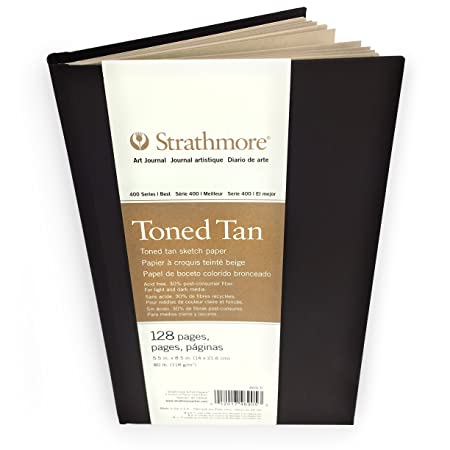 STRATHMORE 400 SERIES HARDBOUND BOOKS TONED TAN 128 sheets (5.5"x8.5")