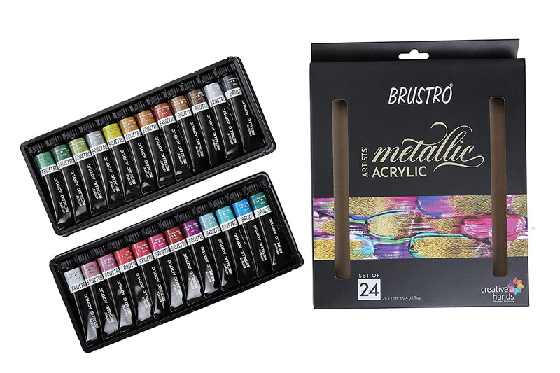 Brustro Artists’ Metallic Acrylic Set of 24x12ml