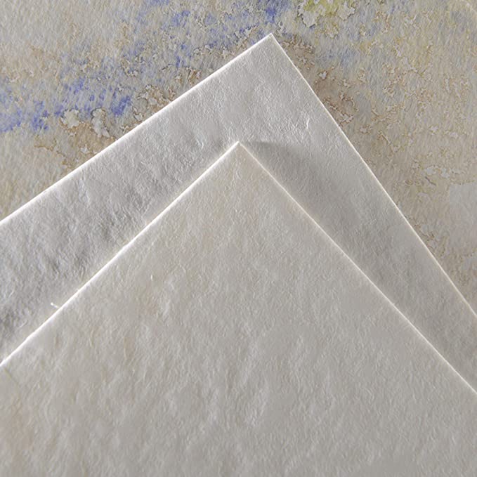 Canson Montval 24x32cm Natural White Snowy Grain 270 GSM Watercolour Paper, Short Side Glued (Pad of 12 Sheets)