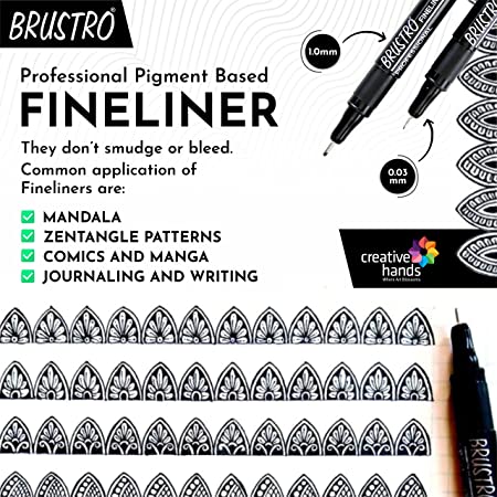Brustro Professional Pigment Based Fineliner - Set of 6 (Black)