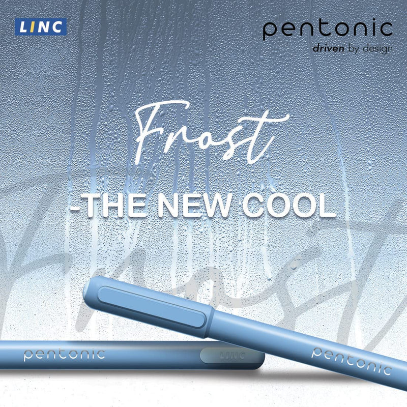 LINC Pentonic Frost Ball Point Pen (0.7mm, Black Ink, Pack of 10 )