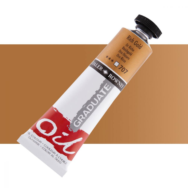 Daler-Rowney Graduate Oil Colour Paint Metal Tube (38ml, Rich Gold-707), Pack of 1