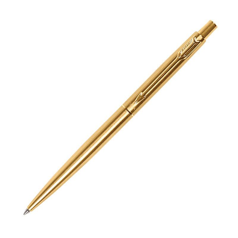 Parker Classic Gold Ball Pen| Gold Trim | Stainless Steel Body | Ink Color - Blue