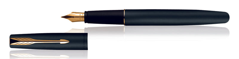 Parker Frontier Matte Black Gold Trim Fountain Pen