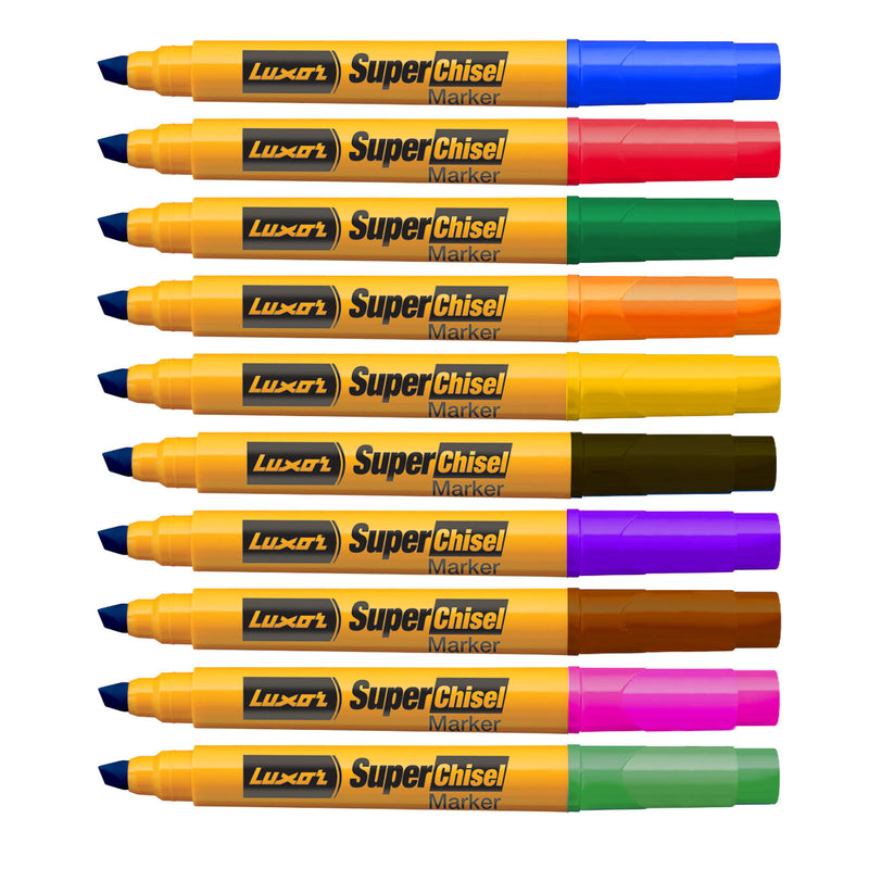 Luxor Super Chisel Marker - Assorted Colors - (Pack Of 10)