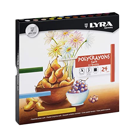 LYRA Poly Crayons Soft Pastel Crayons, Set of 24 (5651240)