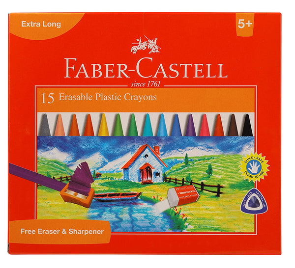Faber-Castell Erasable Crayons (Pack of 15)