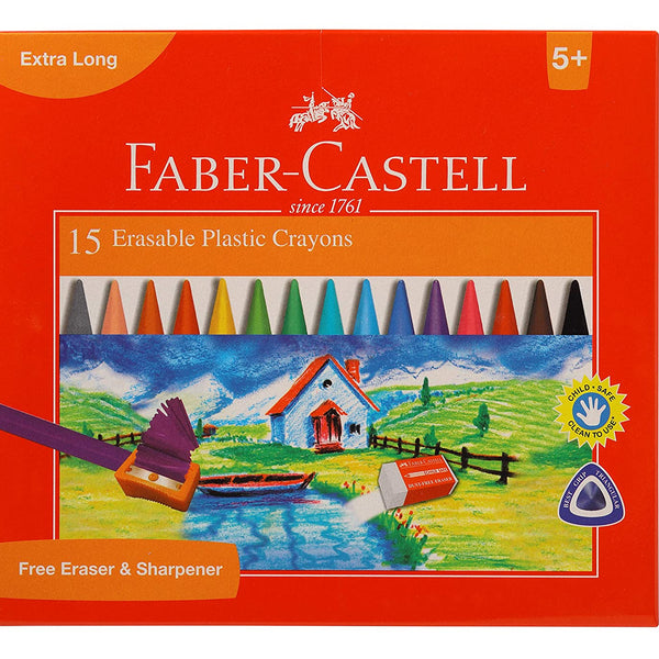 Faber-Castell Grip Erasable Crayon Set - Pack of 24 (Assorted)