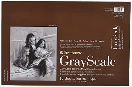 STRATHMORE 400 SERIES GREY SCALE PADS 216 GSM 15 sheets (12 X 18")