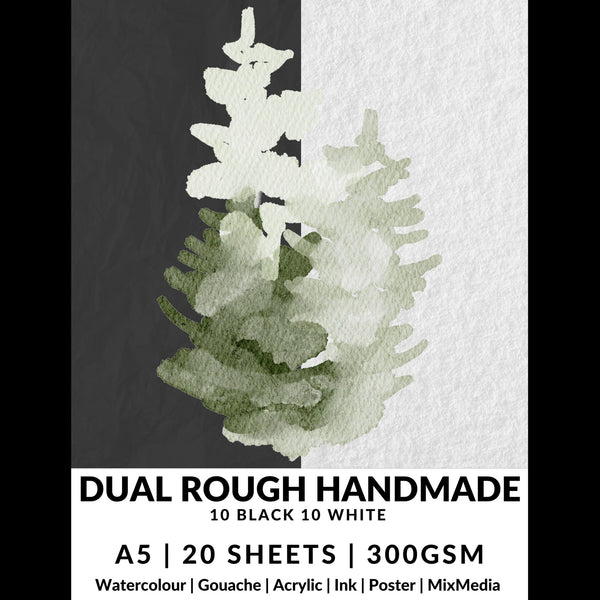 Stationerie Dual Handmade A5 300gsm 20 Sheets (10 Black & 10 White)