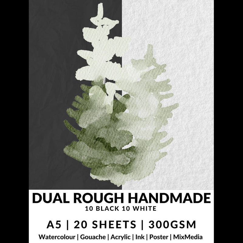 Stationerie Dual Handmade A5 300gsm 20 Sheets (10 Black & 10 White)