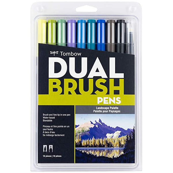 Tombow Dual Brush Pen Set, 10-Pack, Landscape Colors