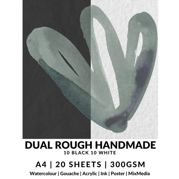 Stationerie Dual Handmade A4 300gsm 20 Sheets (10 Black & 10 White)