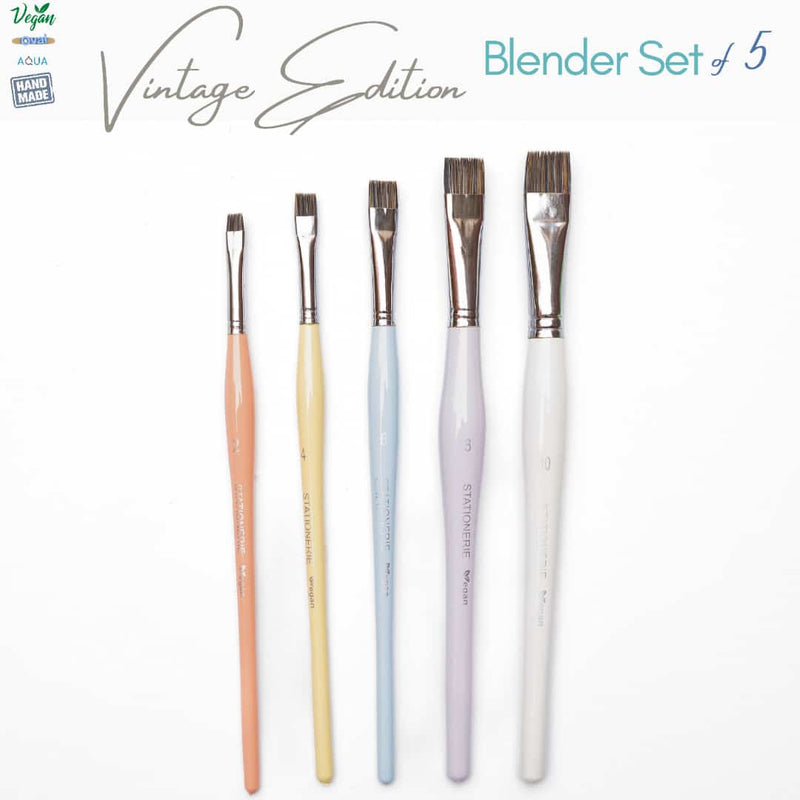 Stationerie Blender Short Flat Brush Set Of 5 Candy Edition