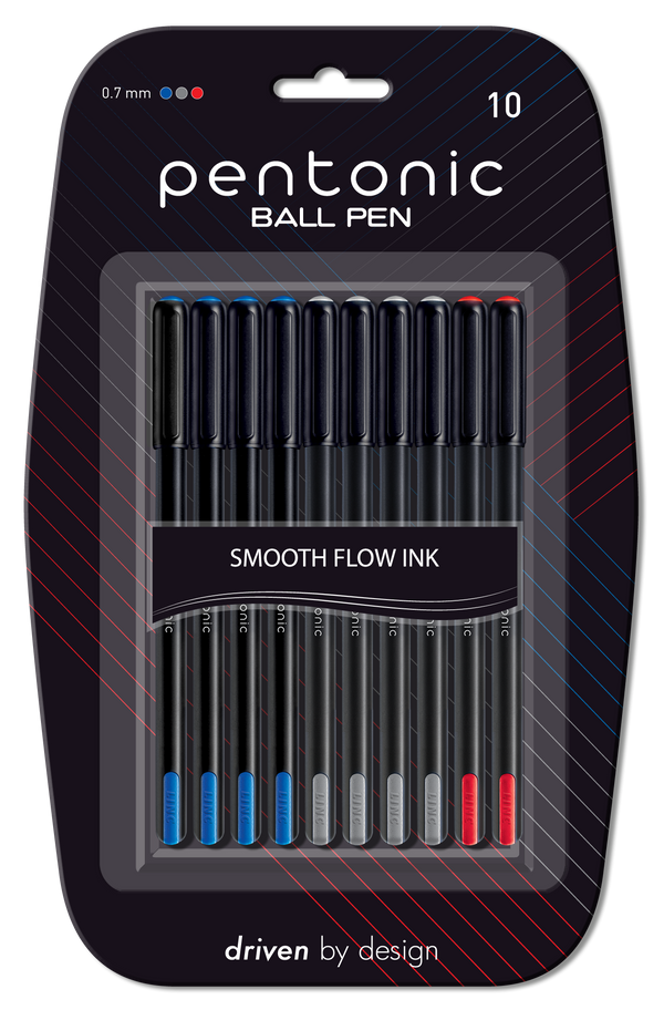 LINC Pentonic Ball Pen Blister Pack (4 Blue, 4 Black, 2 Red)