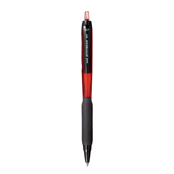 Uniball SXN-101 Jetstream Roller Ball Pen (0.7mm, Black Body, Red Ink, Pack of 2)