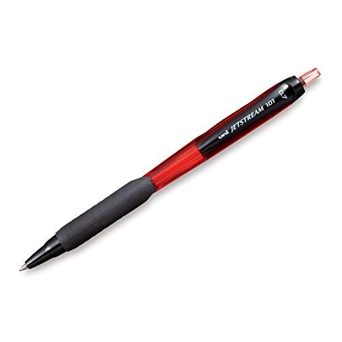 Uniball SXN-101 Jetstream Roller Ball Pen (0.7mm, Black Body, Red Ink, Pack of 2)