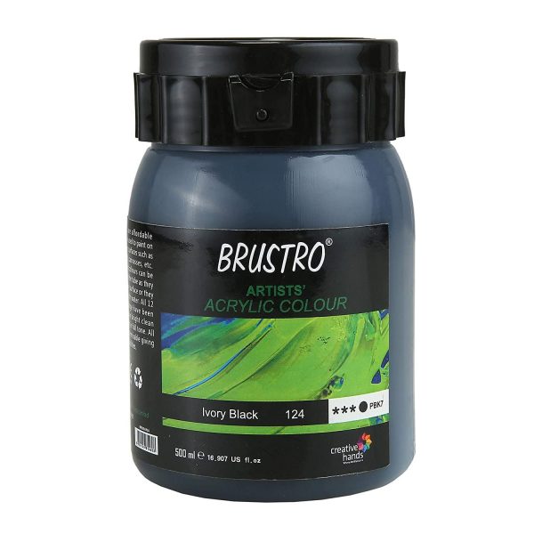 Brustro Artists Acrylic 500ml Ivory Black