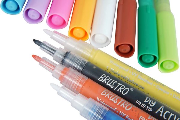 Brustro Acrylic (DIY) Fine Tip Marker Set of 12 – Basic 0.8MM