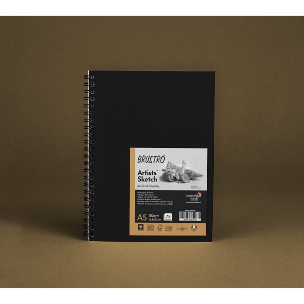 Brustro Artist Sketch Book 110 GSM A5 Wiro Journal,156 Pages