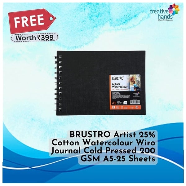 Brustro Artists Gouache Colour Set of 24 Colours X 12ML Tubes. Free artist journal A5 worth Rs. 399