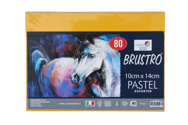 Brustro Artist’s Pastel Papers 160 GSM 10×14 cm Assorted (Pack of 80 Sheets)