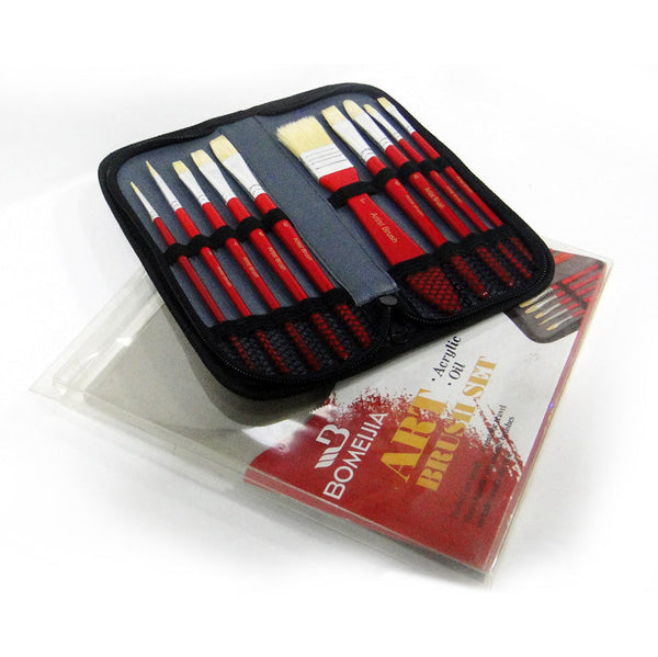 Bomeijia Zipped Case Art Brush Set (11 PCS)
