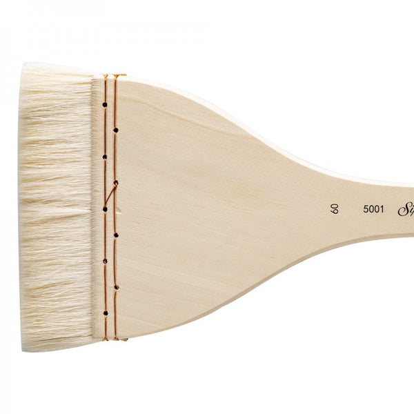 Silver Brush Atelier Flat Hake Brush - Size 60, Long Handle, 105 mm Wide