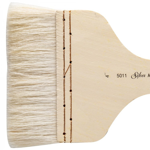 Silver Brush Atelier Short Flat Hake Brush - Size 4 inch, 100 mm Wide