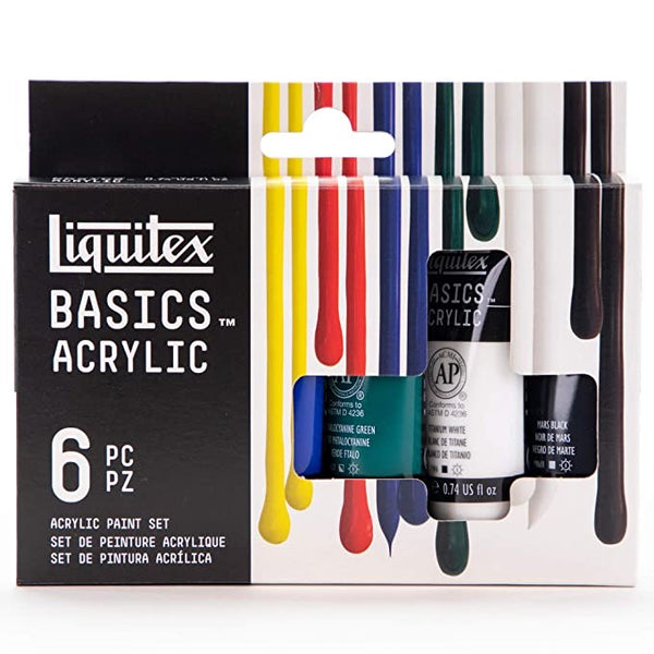 Liquitex Basics Acrylic Paint Tubes - Set of 6, 22ml