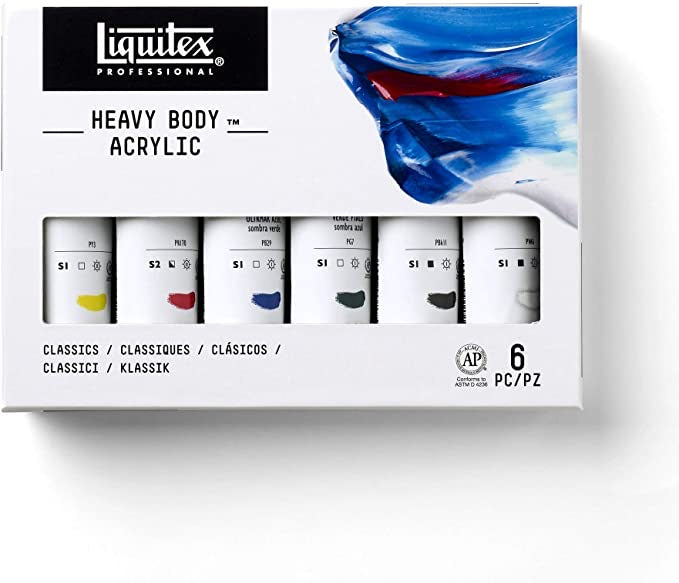 Liquitex Professional Heavy Body Acrylic Paint Set, Classic Set of 6, 59ml