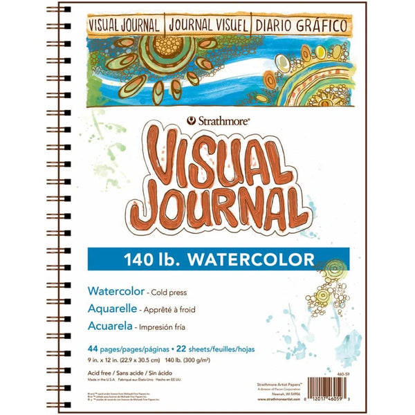 STRATHMORE 400 SERIES WATERCOLOUR VISUAL JOURNAL COLD PRESS 34 sheets GSM-190, 22.9 x 30.5 cm (P460-49)
