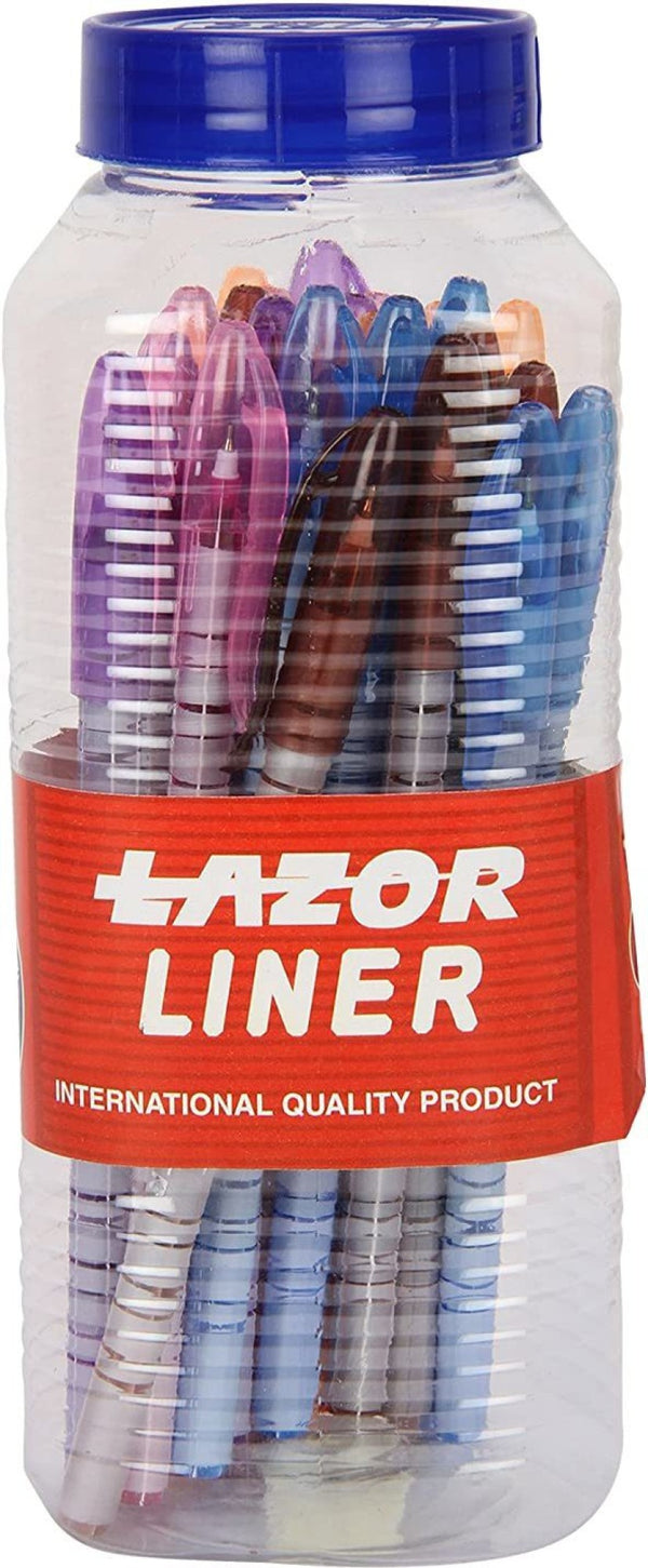 Linc Lazor Liner Use and Throw Ball Pen Jar (Blue, 25 Pcs Jar)