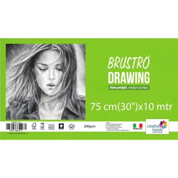 Brustro Artist Drawing Paper Roll 200 Gsm. Size 75 cm(30″) x10 mtr