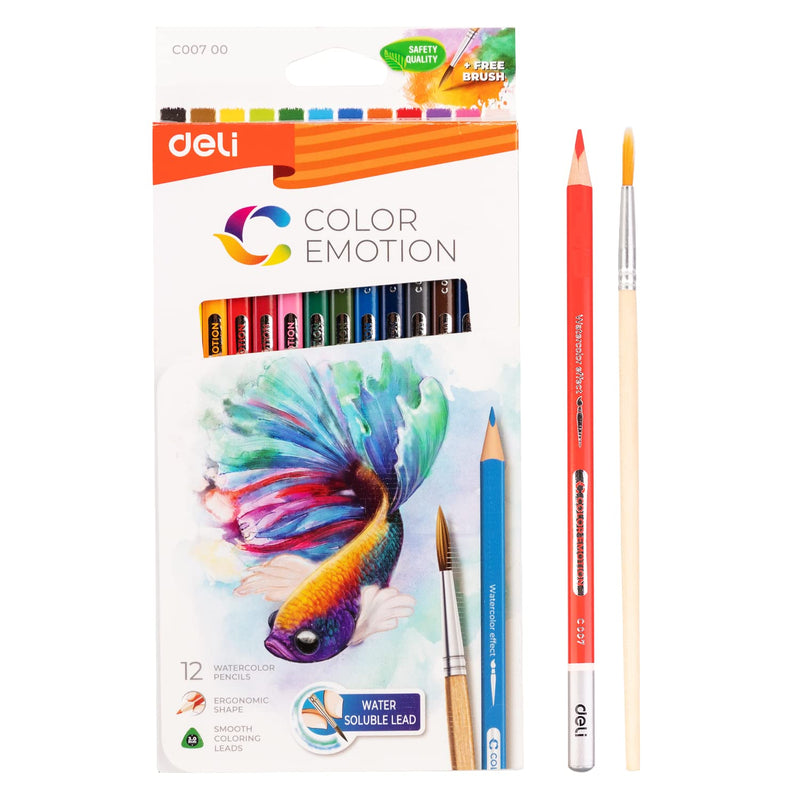 Deli WC00700 Colored Pencil, Multicolor, Pack of 12