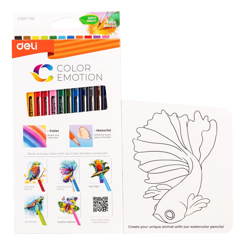 Deli WC00700 Colored Pencil, Multicolor, Pack of 12
