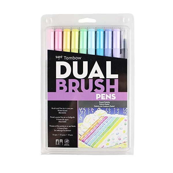 Tombow Dual Brush Pen set of 10, PASTEL