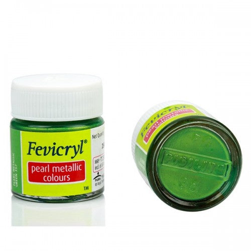 Fevicryl Pearl Metallic Acrylic Colour Green- 10ml, Pack of 2